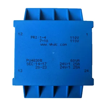 Мощность PU4830B 60 ВА, вход 2 * 110 В, Выход 2 * 12 В, Герметичный трансформатор, сварка печатных плат, плоский изолирующий трансформатор