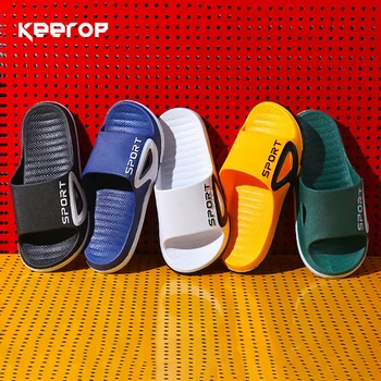 Мужские летние тапочки KEEROP, новый тренд 2023 года, удобные тапочки для мужчин, модные спортивные уличные пляжные шлепанцы, мужская обувь из ПВХ