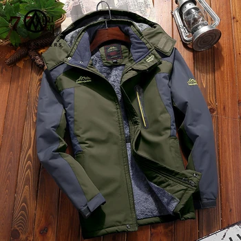 Мужские флисовые водонепроницаемые куртки, зимняя толстая теплая парка, пальто с капюшоном, большие размеры 7XL 8XL 9XL, ветровка, военная куртка, пальто