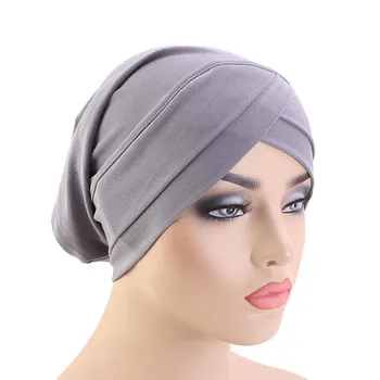 Мусульманские Женщины Эластичные Хиджабы Шляпа тюрбан шарф нижняя часть шляпы Рак Шапочки Химиотерапия шапочка Простые Хиджабы Шапки Этнические Головные Уборы