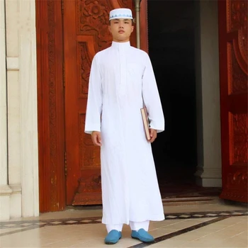 Мусульманские мужчины Исламская одежда Саудовская Аравия Джубба Тоб Арабский Дубай Путешествия Ислам Традиционная Одежда Мужские Макси Длинные халаты Одежда