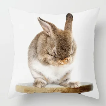 Наволочка с изображением животных-кроликов, декоративные подушки для дивана 45X45 см, украшение гостиной