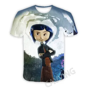 Новая модная женская / мужская повседневная футболка с 3D принтом Coraline, футболка в стиле хип-хоп, топы в стиле харадзюку, одежда