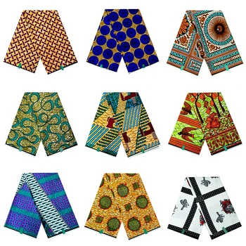 Новый Африканский материал Анкара, настоящая восковая ткань, набедренная повязка с принтом Батик, Мягкий материал из 100% хлопка для пошива форменного платья, 6 ярдов
