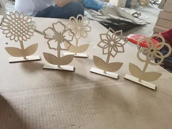 Новый продукт DIY Small Flowers, набор из пяти деревянных картин-раскрасок в виде цветов