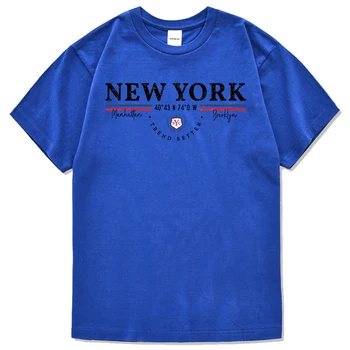 Нью-Йорк, Манхэттен, Бруклин, Трендсеттер, футболки с принтом, мужские основы, графическая футболка унисекс, облегающий топ, Корейские хлопковые футболки, мужские