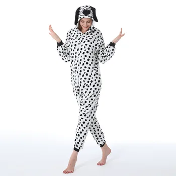 Пижама для взрослых с пятнистой собакой, пижама с Единорогом, Фланелевая Теплая Свободная Мягкая пижама, зимний комбинезон, косплей