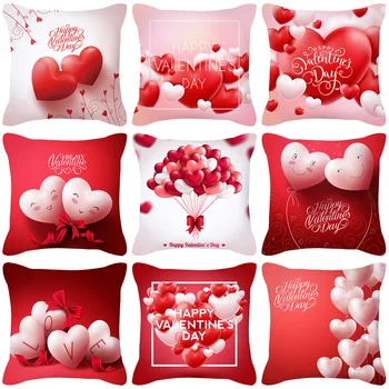 Подарки на День Святого Валентина, красная наволочка с принтом Возлюбленной, подушки с принтом воздушных шаров, чехлы для подушек, декоративная наволочка для дома
