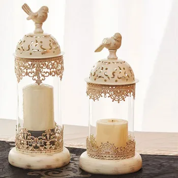 Подсвечник в марокканском стиле со стеклянной крышкой, черно-белый Декоративный купол, Настольное украшение для домашнего декора, Свадьба