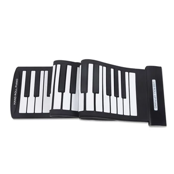 Портативное пианино с 61 клавишами, гибкое рулонное пианино, электронная клавиатура USB MIDI, Ручное пианино, педаль сустейна, Демпферная педаль для перелистывания страниц, НОВАЯ