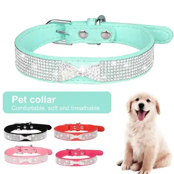 Привлекающее внимание ожерелье для собак, прочное ожерелье для собак с защитой от удушения, неувядающее модное ожерелье для собак со стразами