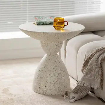 Прикроватный столик из оксида магния, Журнальные столики для гостиной, Маленькая Круглая Креативная Прикроватная тумбочка, Тумбочки для спальни, Прикроватный столик