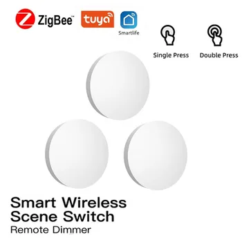 Пульт дистанционного управления Tuya Zigbee Smart Button Smart Scene Switch Беспроводной пульт дистанционного управления Умный дом с устройствами Alexa Google Home