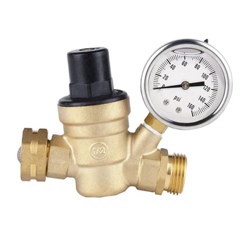 Регулируемый бессвинцовый клапан регулирования давления с манометрическим регулятором давления, предохранительный клапан для воды / масла / воздуха