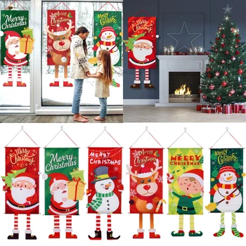 Рождественский Подвесной Флаг Веселого Рождества Подвесной Орнамент Санта-Клауса Рождественское Украшение Для Домашнего Декора Navidad 2023 Новый Год