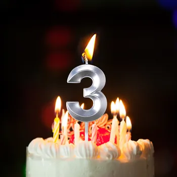 Свечи на день рождения, цифровые свечи для торта, украшение для торта с Днем рождения, украшение для подсвечника, набор зеленых стеклянных подсвечников