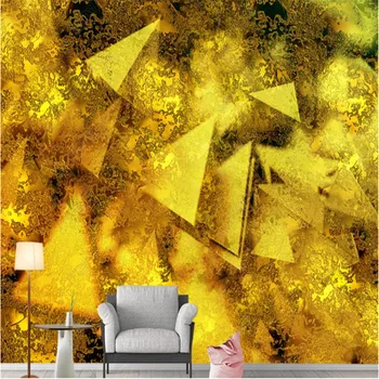 Современные минималистичные обои для гостиной, индивидуальность, Абстрактный золотой геометрический фон для дивана, обои для домашнего декора, фреска