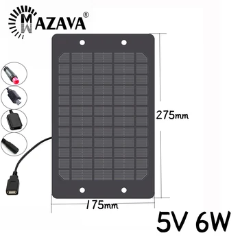 Солнечная панель 5 В 6 Вт USB DC Мини-монокристаллическая солнечная батарея для домашних животных, совместное использование велосипеда, совместное использование солнечного зарядного устройства DIY