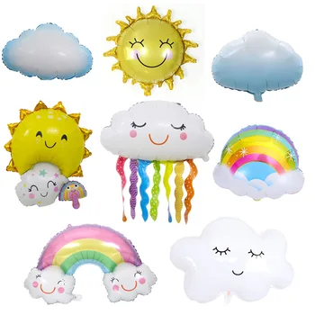 Супер Милые Солнечные Облака, Радужные воздушные шары, декор для вечеринки по случаю Дня рождения, детские игрушки, подарки, Воздушные шары, мультяшный декор из гелиевых шаров большого размера