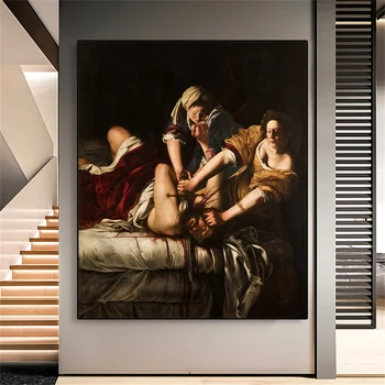 Темный Арт-плакат Джудит Обезглавливание Олоферна Джентилески Гравюры на холсте Женская Власть Украшение художественной галереи в стиле барокко в Италии
