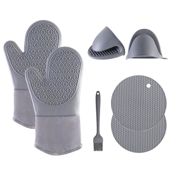 Теплоизоляционные перчатки для микроволновой печи, высокотемпературные перчатки для духовки 500 800 градусов, Огнестойкие теплоизоляционные перчатки Bbarbecue