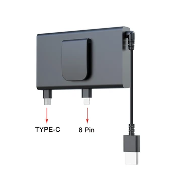 Универсальное многофункциональное двухкабельное выдвижное USB-зарядное устройство для заднего сиденья автомобиля, быстрое зарядное устройство в автомобиле, 8 контактов + Type-c