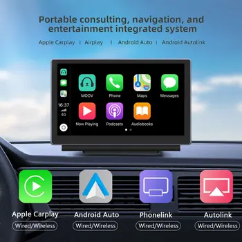 Универсальный 7-дюймовый Автомобильный Радиоприемник, Мультимедийный Видеоплеер, Портативный FM-Беспроводной Apple CarPlay Android Auto Touch Screen Bluetooth Stereo