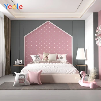 Фоны для декора спальни, фоны для детской комнаты, фотография бело-розового медведя, Персонализированный фотографический фон для фотостудии