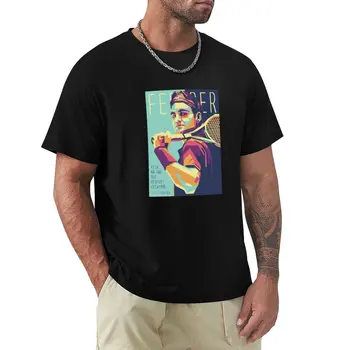 футболка с логотипом Роджера Федерера, футболка для мальчика, футболка с графическим рисунком, футболка с коротким рукавом, мужская футболка