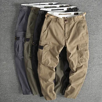 Хлопковые мужские стрейчевые камуфляжные брюки-карго, дышащие повседневные брюки с несколькими карманами, походные брюки для кемпинга, большие размеры 28-38