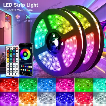 Цветная RGB 5050 Светодиодная Лента Bluetooth Лента Декор для Комнаты LED 10 м 15 м 20 м 30 м Подсветка ПК ТВ Неоновое Светодиодное Освещение Cветодиодная лента