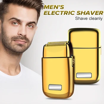 Цельнометаллическая мощная электробритва из фольги, перезаряжаемый станок для бритья волос для мужчин, Электрическая бритва для бороды, Парикмахерская Чистка волос