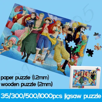 Цельный пазл из 1000 деталей, Обезьянка Д. Луффи и коллекционные картинки One Piece Characters, бумажные и деревянные пазлы, игрушки