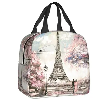 Эйфелева башня, Париж, Изолированная сумка для ланча для кемпинга, путешествия, Романтическая Французская любовь, Герметичный кулер, Термальный ланч-бокс Для женщин и детей