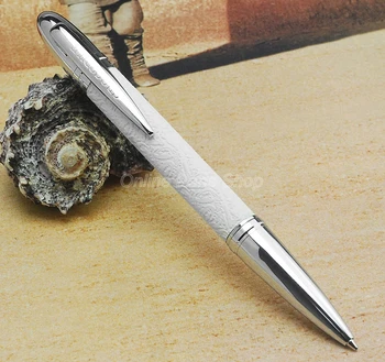 Элегантный узор из белого металла и крокодиловой кожи, шариковая ручка из крокодиловой кожи CR034