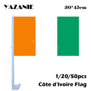 ЯЗАНИЕ30*45 см 1/20/50 шт. Окна Кот-д'Ивуара Автомобильные Флаги и Баннеры Национальный Развевающийся Пользовательский Флаг Страны Баннер для Вечеринки