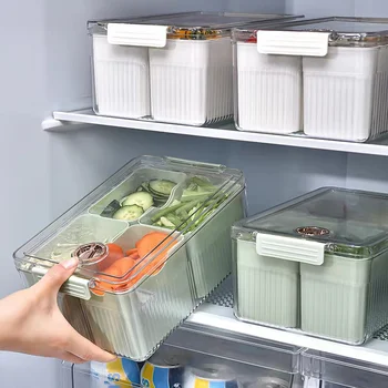 Ящик для хранения в холодильнике Овощей, свежих фруктов, яиц, Ящик для хранения в холодильнике, Контейнер для свежих продуктов, Кухонный органайзер